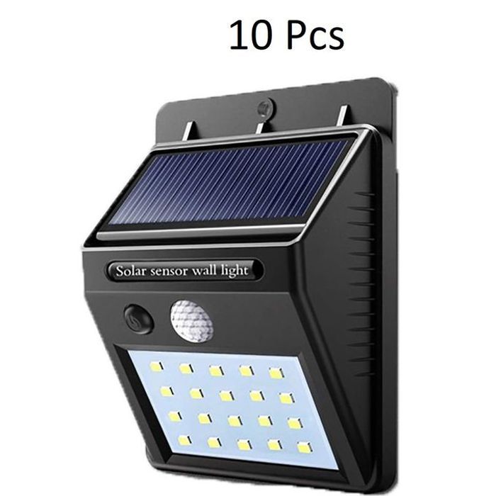 Kit 10 projecteurs solaires led mini avec panneau solaire rechargeable et batterie remplaceable
