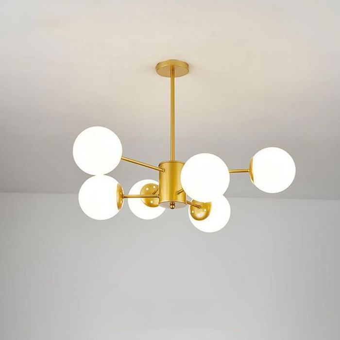 Suspension Luminaire 6 Ampoules Architecte Gold Moderne désigne E27