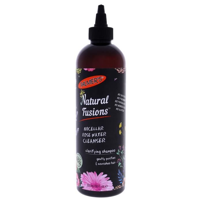 Shampooing clarifiant nettoyant à l'eau de rose micellaire Natural Fusions de Palmers pour unisexe - 12 oz shampooing