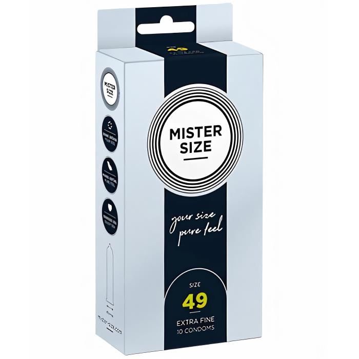 Préservatifs Mister Size x10 - Largeur nominale 49mm
