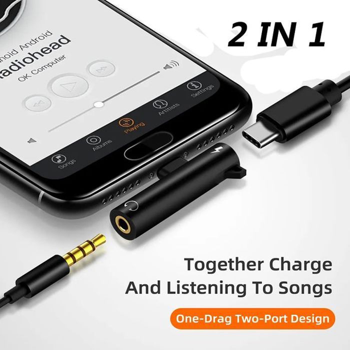 Adaptateur répartiteur2en1 pour iPhone,prise jack 3.5mm vers écouteurs,câble AUX,charge de téléphone
