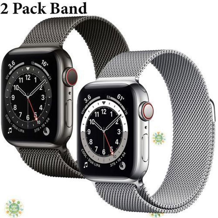 Bracelet Magnétique - Apple - Boucle Milanaise - Acier Inoxydable - Compatible Series 8 à SE - Noir