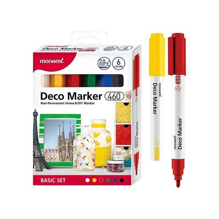 Set de marqueurs déco Monami 460 – 6 couleurs