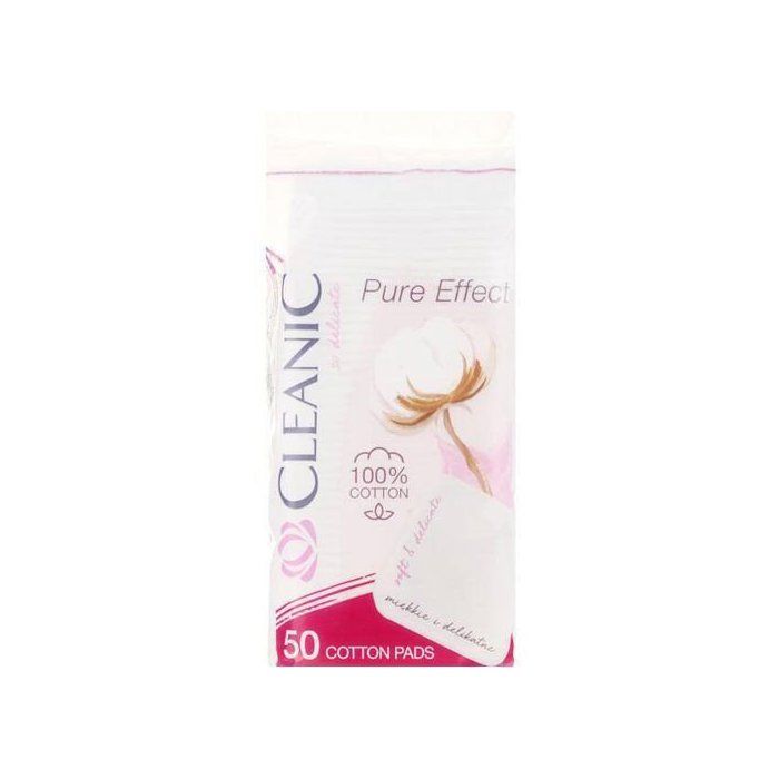 Cleanic Cotons Carrés Pure Effect, 50 unités
