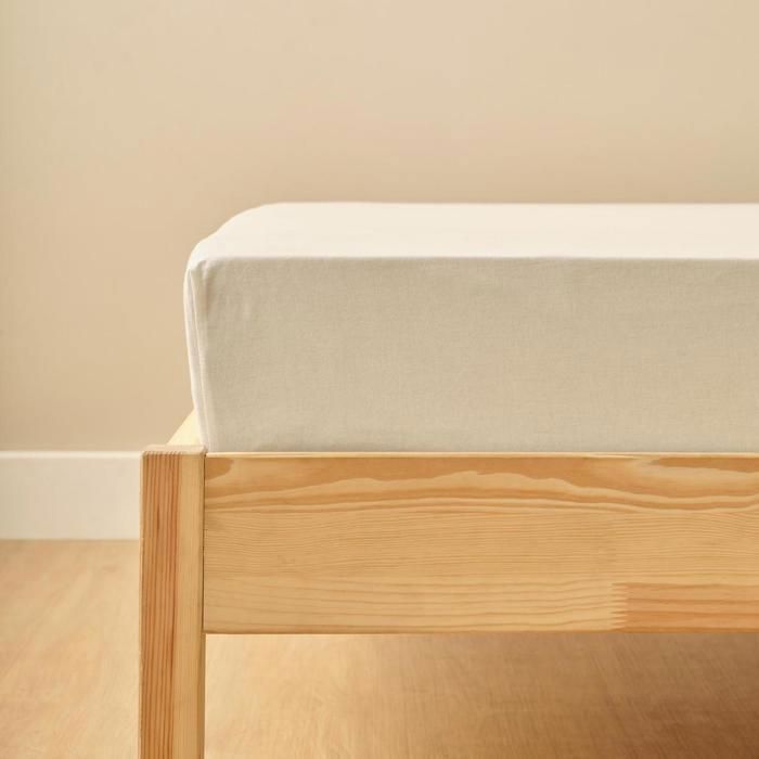 100% Cotton Ranforce King Size Rubber Bed Sheet Cream (180x200 cm)