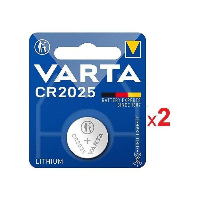VARTA 2 Piles Bouton CR2025 au Lithium 3 volts // 2 Batteries CR 2025 3V