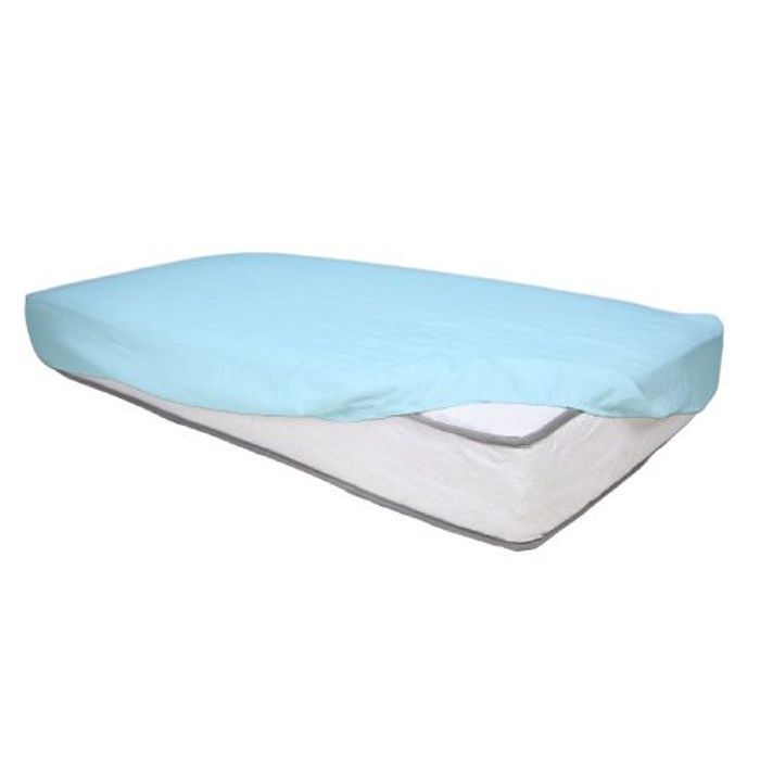 Drap housse antiallergique bleu Glacier pour bébé - 60x120 cm
