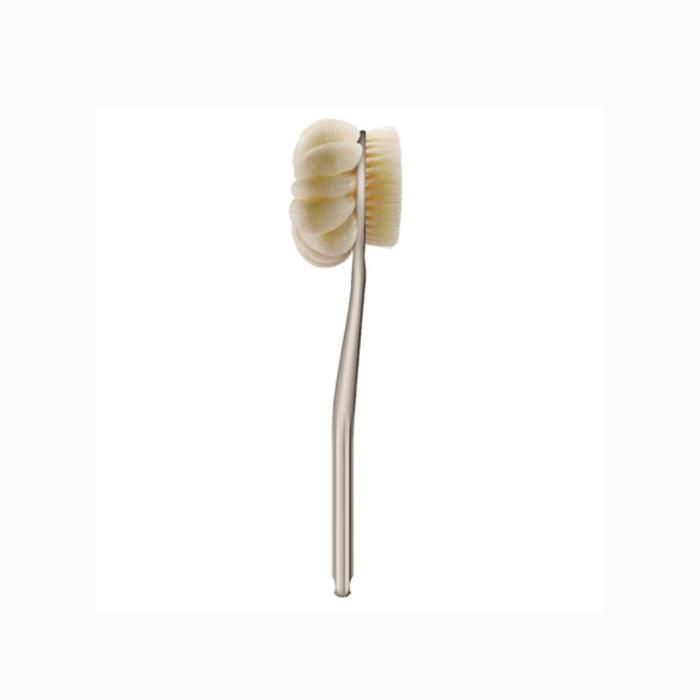 Brosse de bain - N/A - Double face - Beige - Manche long - Exfoliation douce