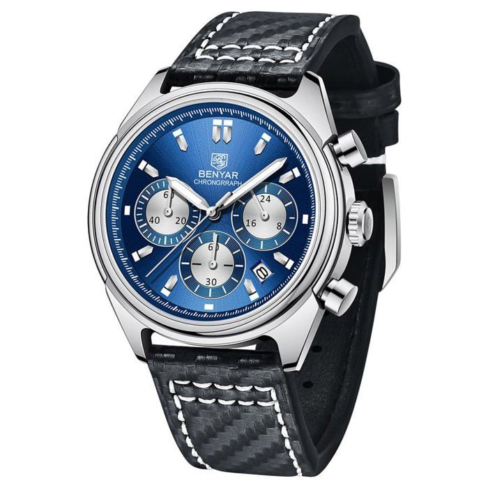 Benyar Montre Homme En Cuir 100% Originale à Quartz Avec 2 Ans De Garantie