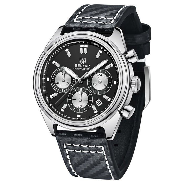 Benyar Montre Homme En Cuir 100% Originale à Quartz Avec 2 Ans De Garantie