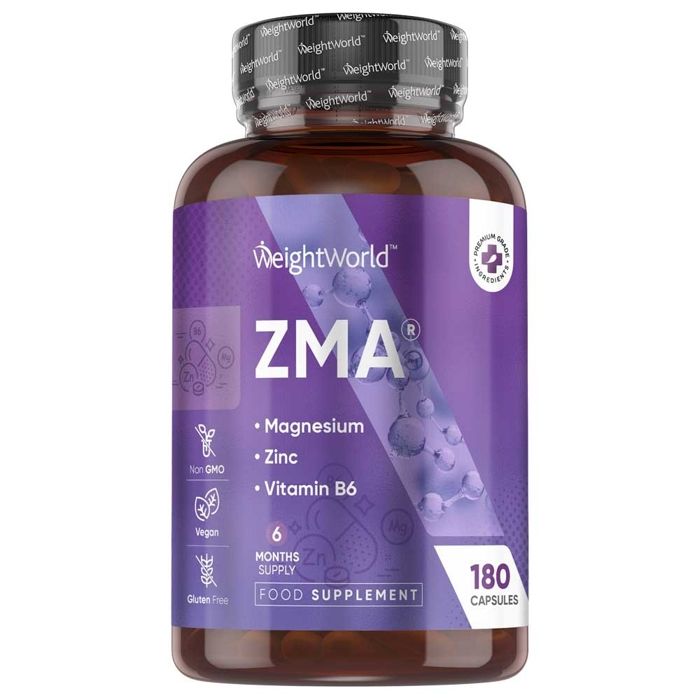 ZMA Zinc Mag Vit B6 - For Energy, Muscle Recovery & Sleep - 180 Capsules