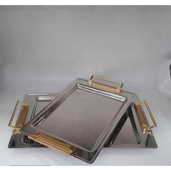 Plateaux Argentés - AYA HOME - Rectangulaires - 48x31,5cm - 41,5x28cm - Inox
