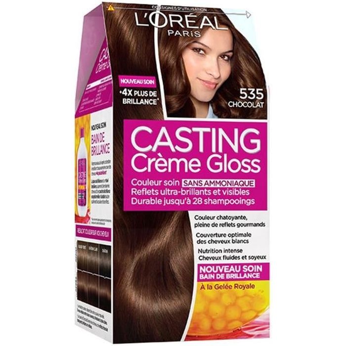 Coloration - L'Oréal - Casting Crème Gloss - Chocolat 535 - Sans ammoniaque - Brillance glossy