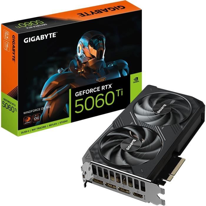Carte graphique - GIGABYTE - GeForce RTX 5060 Ti WINDFORCE OC 16G