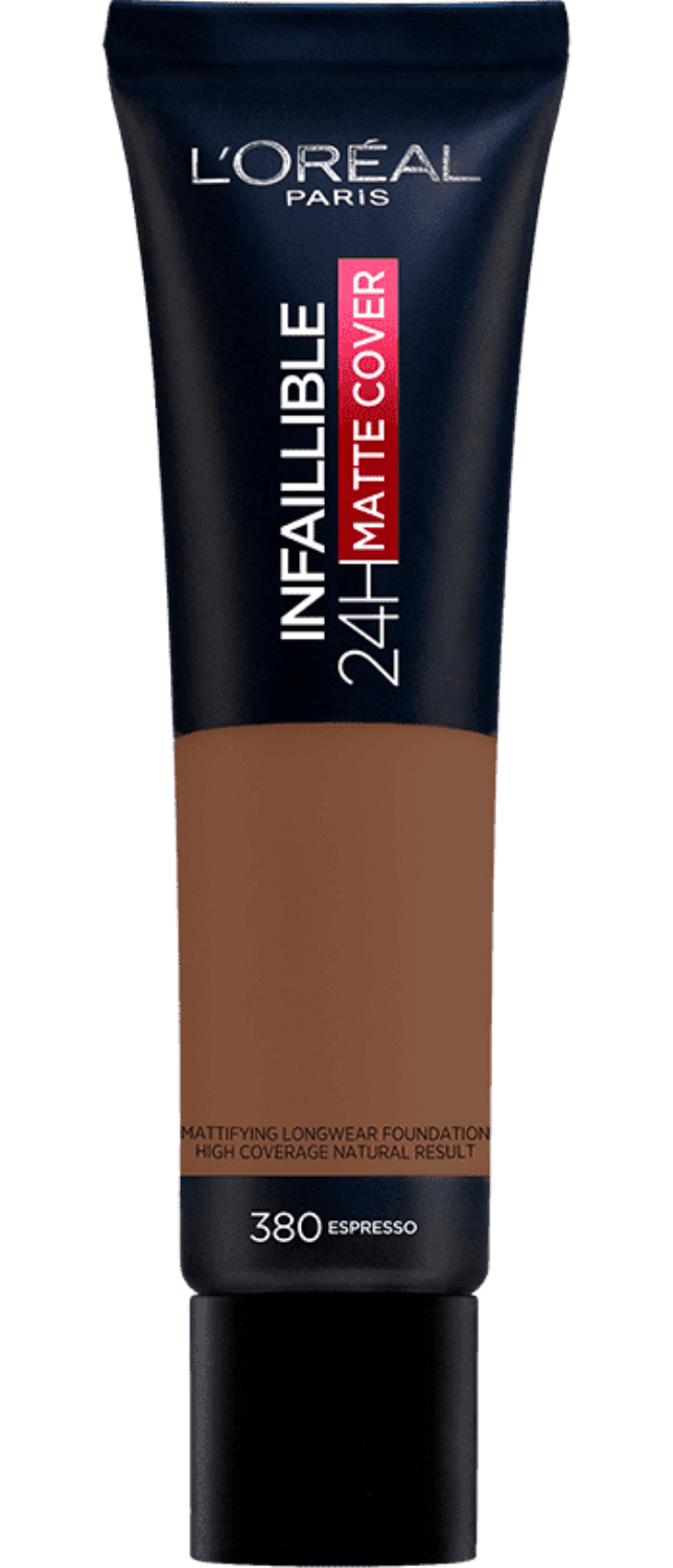 Fond de teint - L'Oréal Paris - Infaillible 24h Matte Cover - 380 Espresso - Haute couvrance - 35 ml