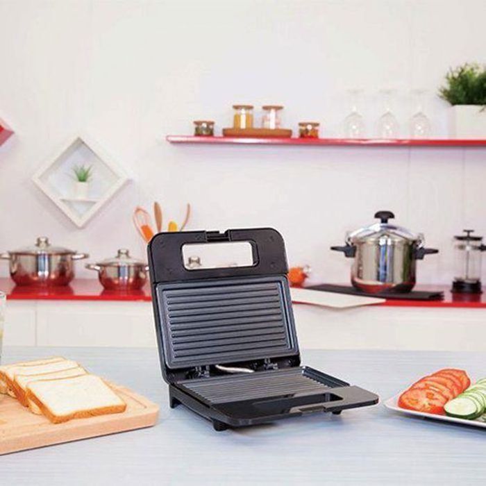 Appareil à sandwichs - MARQUE - 750 W - Contrôle de température - Design compact - Multifonctionnel