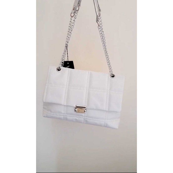 Sac à bandoulière - GENERIC - Taille moyenne - Cuir - Blanc - Matelassé