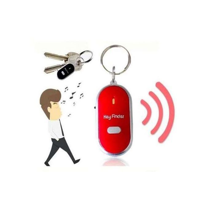 Localisateur de clé de sifflet et touches de recherche LED clignotante anti-perte Rouge