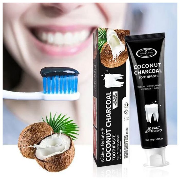 Dentifrice - DENTI-SMILE - Charbon Coco - 100g - Naturel - Sans Polyéthylène Glycol