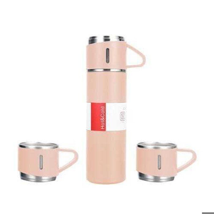 Thermos en acier inoxydable de 500 ml avec trois tasses intégrées,