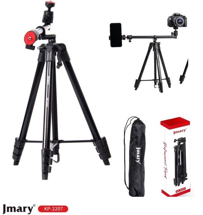 Jmary Trepied en Aluminium Professionnelle compatible Camera Phone Photo Vidéo H 1.4m