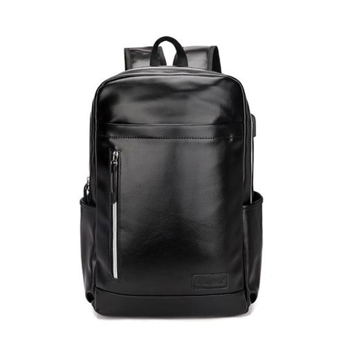 Sac à dos d'école, Cartable pour Pc ordinateur portable - Cuir Noir