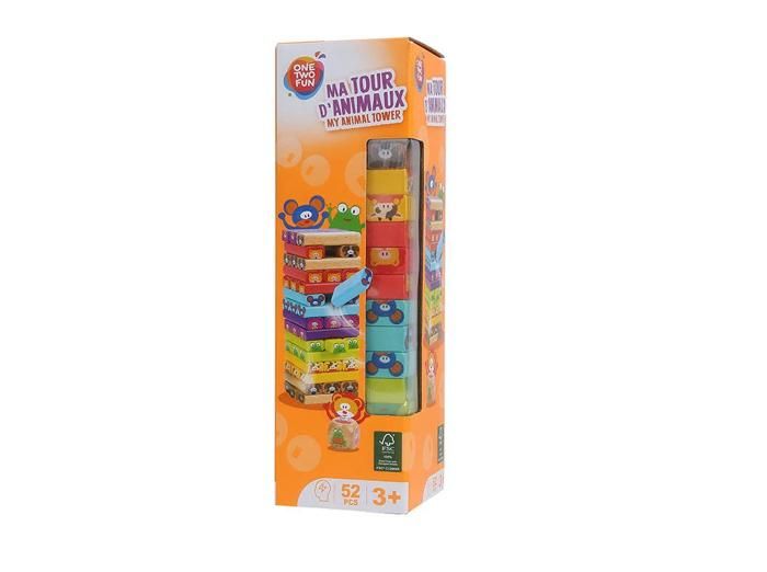 JENGA ANIMAUX EN BOIS 51PCS 8.3*8.3*27.6CM