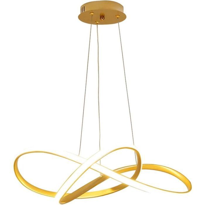 Suspension Infini LED Moderne Doré En Acrylique