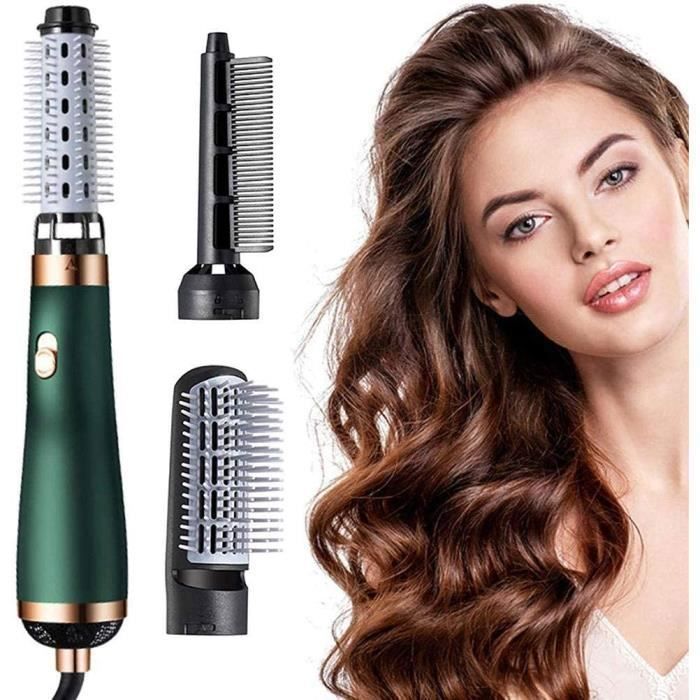 Brosse Soufflante,3 en 1 Brosse Sèche-Cheveux & Volumateur,Brosse à Air Chaud Négatif Ion Multifonctionnel,Brosse Lissante