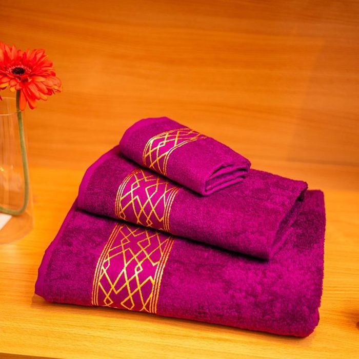 Malaga pack 3 serviettes de bain mauve