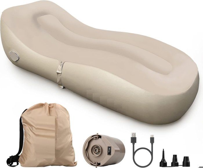 Canapé-lit gonflable avec pompe intégrée, pour camping, randonnée, voyage, vacances