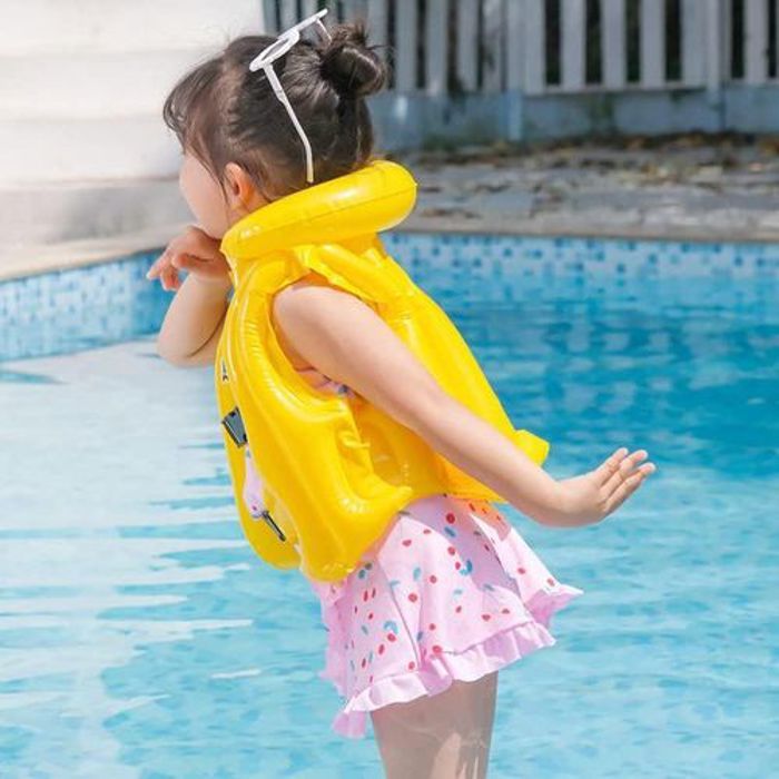 Gilet de Natation - Intex - Pool School Deluxe - Jaune - Gonflable - Sécurisé avec boucles réglables