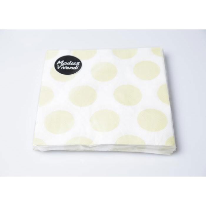 Serviettes - MODUS VIVENDI - 33x33cm - Beige/Blanc - Lot de 20 - Lavable