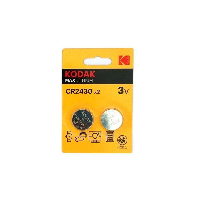 Kodak Pile Bouton CR2430 au Lithium 3 volts, CR 2430 Batterie 3V // 2 Pièces