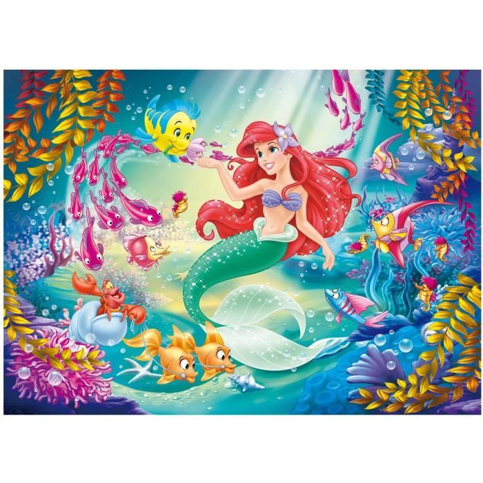 Puzzle double face La Petite Sirène - LISCIANI GIOCHI - 108 pièces - Pour dessiner et recomposer