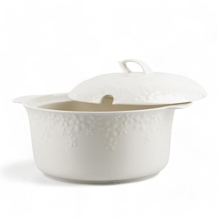 SOUPIERE 3,2 L PORCELAINE BLANCHE GRAVEE