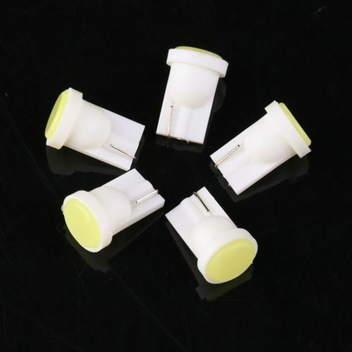 5Pcs LED 12v T10 COB 5W Wedge Porte Instrument Side Ampoule Lampe (Jaune)