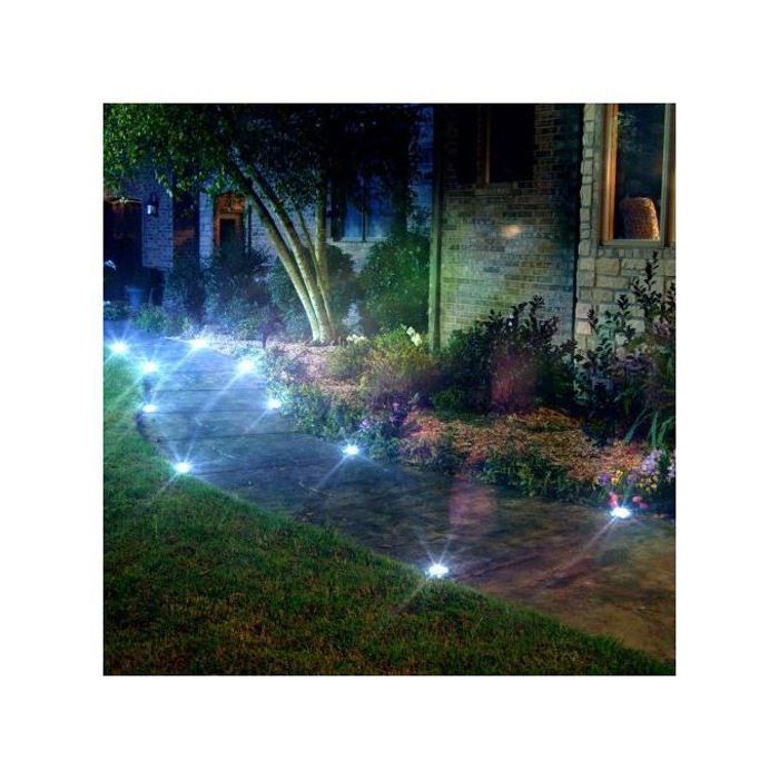 1 pcs disque solaire alimenté lumières led sol pelouse