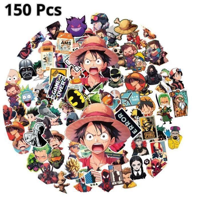 Anime Pack Stickers 200 Pcs Autocollants Anime MixteManga pour les Amateurs d'Anime Enfants