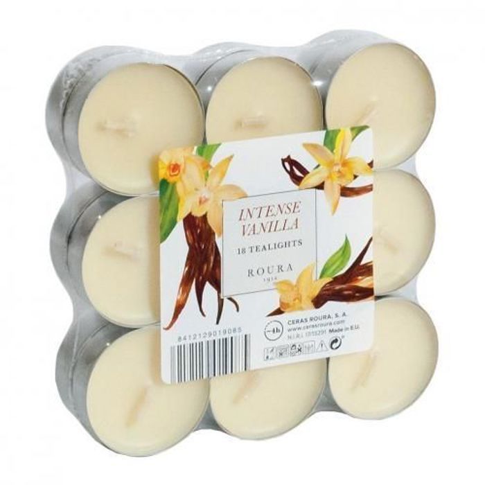 CERAS ROURA Pack 18 Tealights Parfum Intense Vanilla
