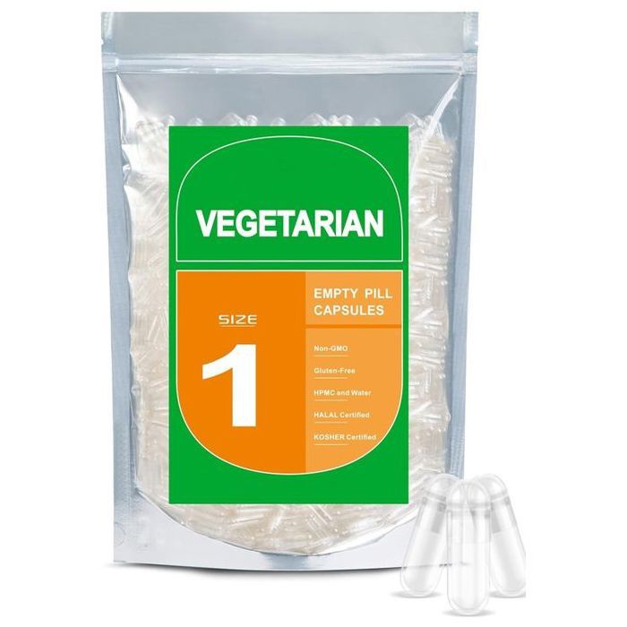 Gélules vides végétales taille 1 (1000 unités) , compatibles avec la machine de remplissage de capsules 1