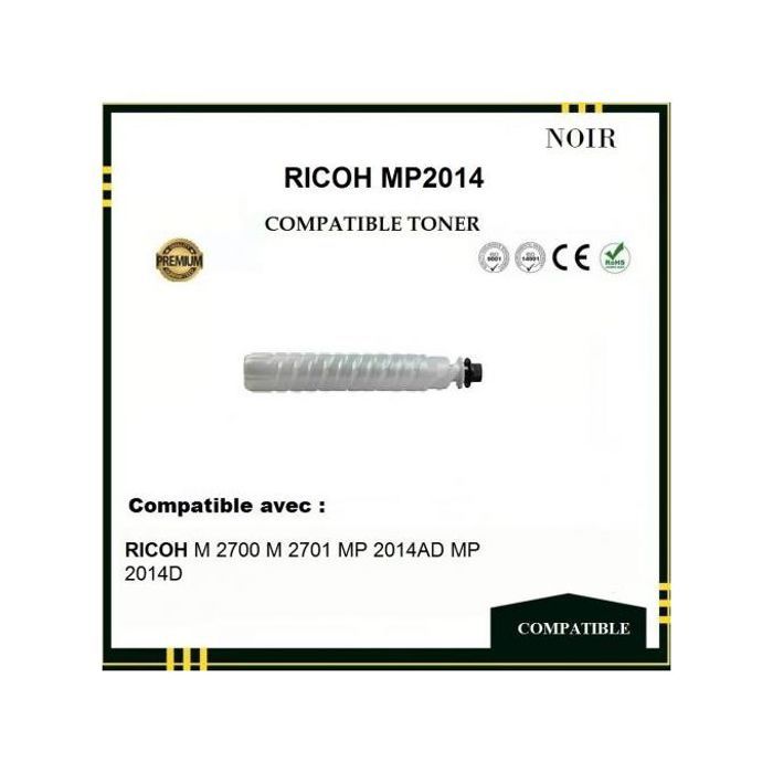Toner - RICOH - MP2014 - Haut rendement - Compatible M 2700 M 2701 - Noir