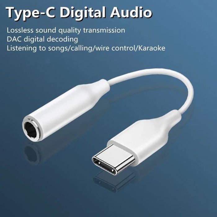 Adaptateur Type-c à 3.5mm écouteur câble Usb 3.1 Type C USB-C mâle
