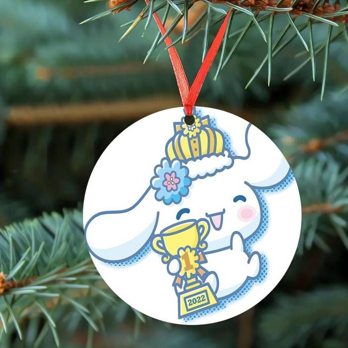 5pcs Sanrio Ornament Cinnamoroll Cute Cartoon Pendant, Acrylic, Suitable for Christmas