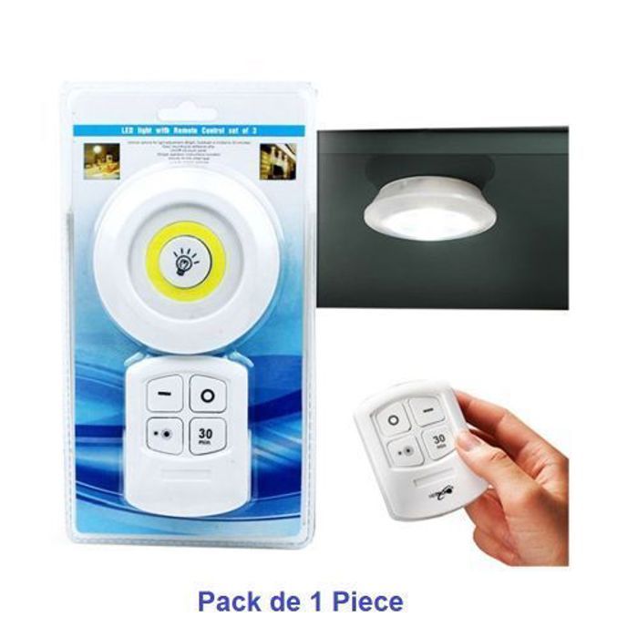 Veilleuse LED - Multi-usage - Télécommande - Installation sans fil - 3 modes de gradation - Éclairage puissant
