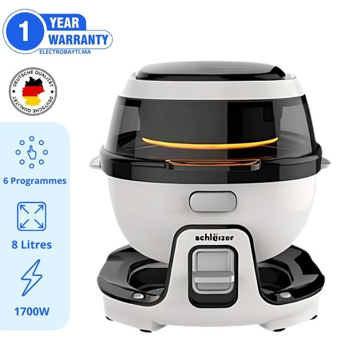 Friteuse sans huile - Schlëizer - AirFryer XL - 8 Litres - 1700W - Inox antiadhésif