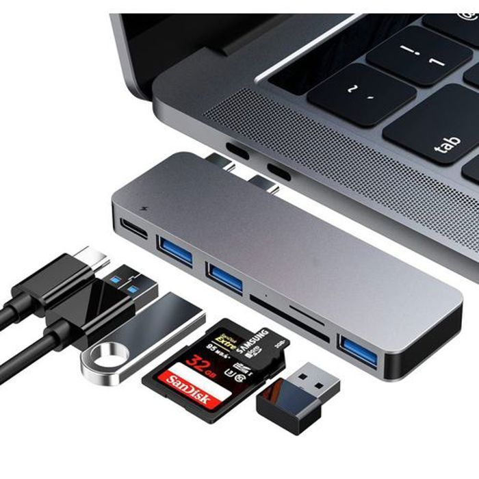 HUB USB 6 en 1 - Non défini - Adaptateur MacBook - Sortie HD 4K - USB 3.0 - Charge 100W