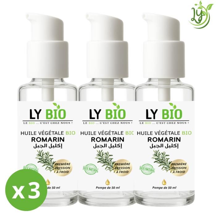 LYBIO PACK HUILE ROMARIN 50ml - POMPE LOT DE 3 bouteilles