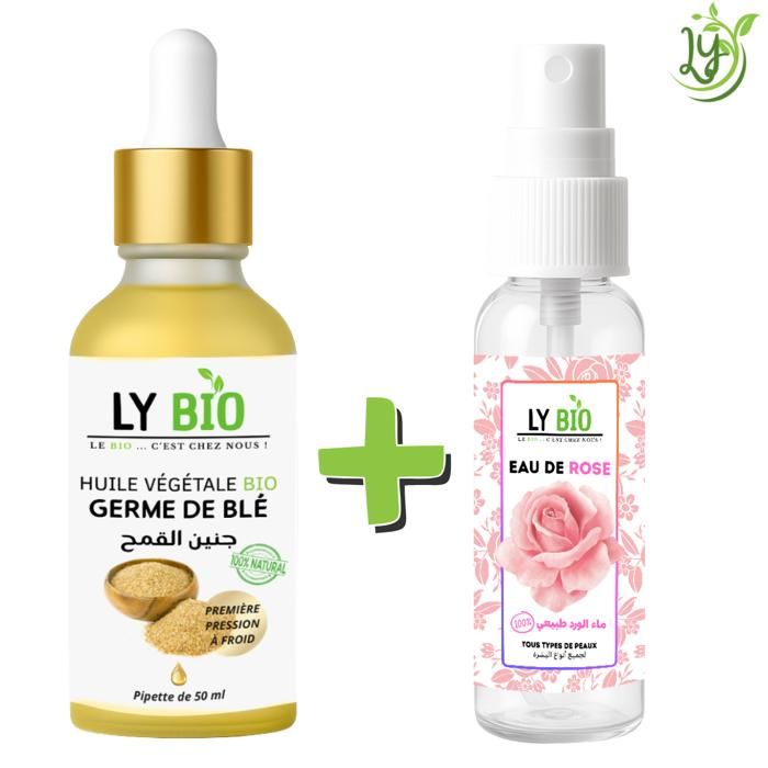 LYBIO PACK HUILE GERME DE BLE 50ML - PIPETTE + EAU DE ROSE 100ML