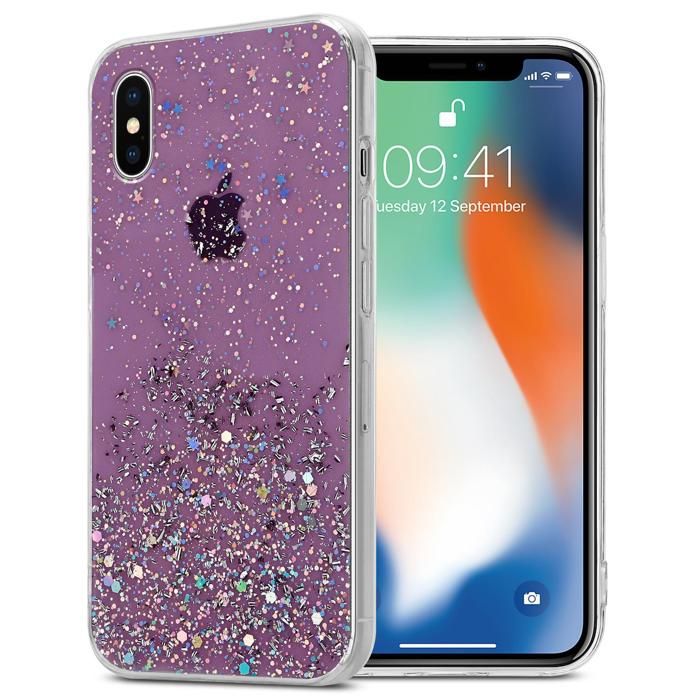 Skal Till iPhone X Xs Leopard Glitter